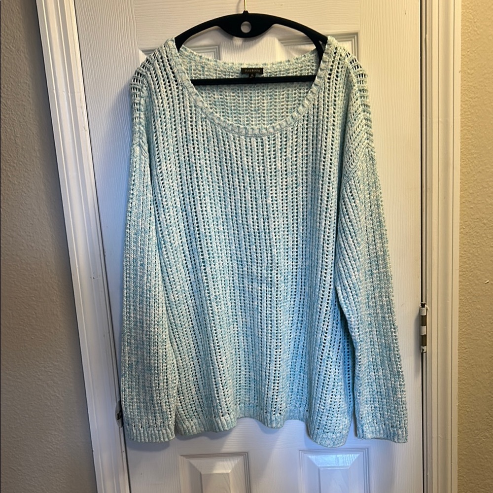 Talbots Light Green Open Knit Sweater